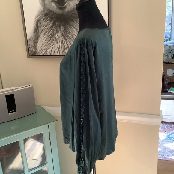 #272 NWT Nine Britton Green Long Sleeve Poet Sleeve Top Size Medium - Picture 6 of 12